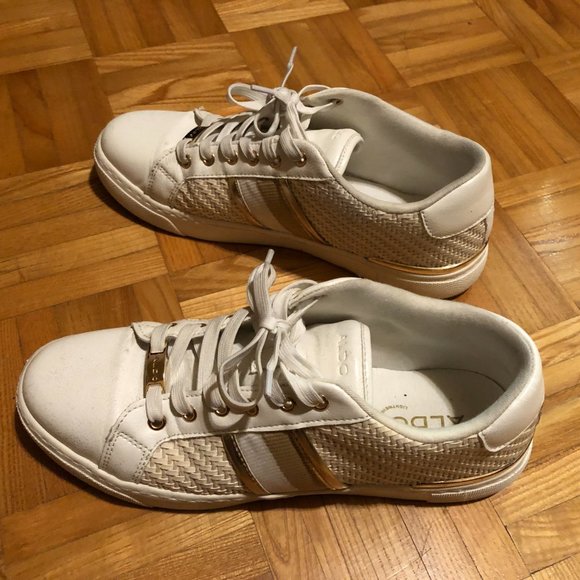 Aldo white/gold sneakers - Picture 2 of 3